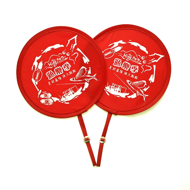 Wholesale Frisbee Customized Nylon Folding Hand Fan Foldable Outdoor Flying Disc