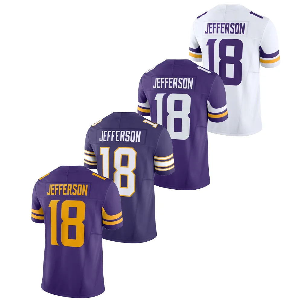 2024 классические мужские фиолетовые майки для команды Minnesota Vikings на заказ американские футбольные рубашки с вышивкой оптом