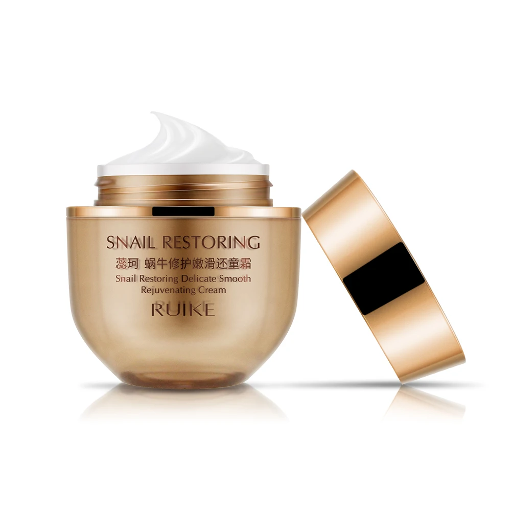 Private label silk brightening nourishing snail repair cream skin smooth anti-wrinkle collagen face cream
