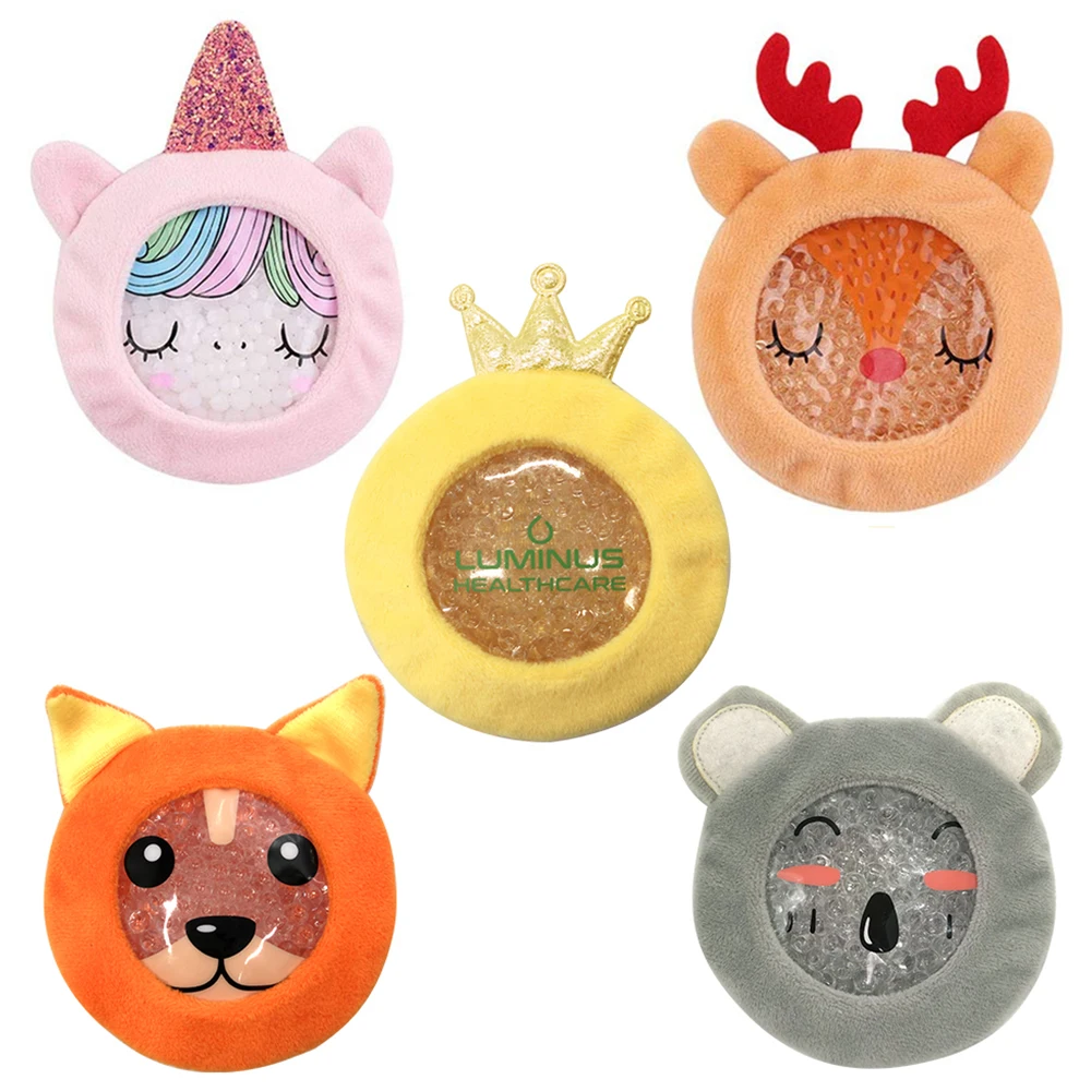 Soft Colorful Fabric Gel Bead Wrap Premium Kids Hot Cold Ice Packs for Kids Tired Eyes, Headaches