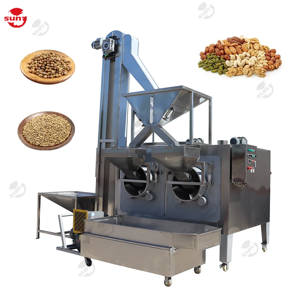 CE peanut batch roaster machine groundnut roasting line soybeans cashew sesame seeds roasting machine
