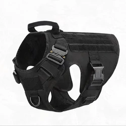 Tactical Dog Harness And Leash Set Metal Buckle Big Dog Vest K9 German Shepherd Durable Pet Harness For Large Dogs Training