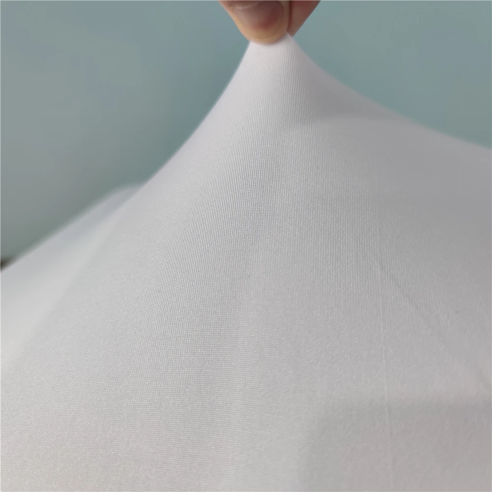 Оптовая продажа белые эластичные чехлы на стулья для столовой из спандекса