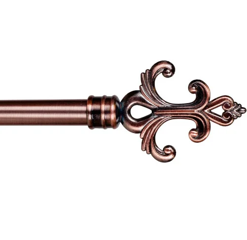 China manufacture of round pole custom extendable curtain rods with metal finials factory price