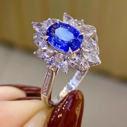 wholesale Color treasure New luxury group set natural Sri Lanka sapphire ring for female