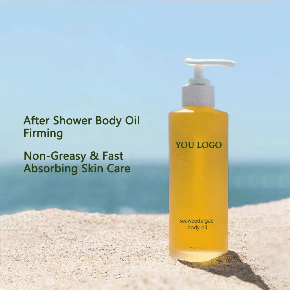 Private Brand Seaweed Grapefruit Body Oil Glow Whitening Firming And Tightening Anti Cellulite Mango Body Massage Oil