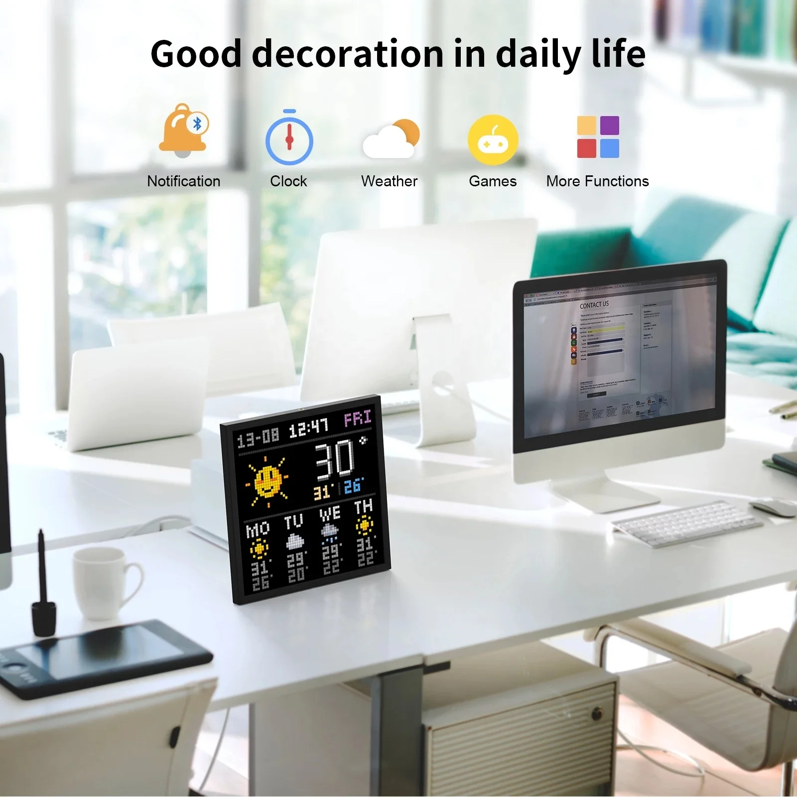 Divoom Pixoo 64 Digital Photo Frame with 64*64 Pixel Art LED Picture Electronic Display Board Neon Light Sign Home Decoration