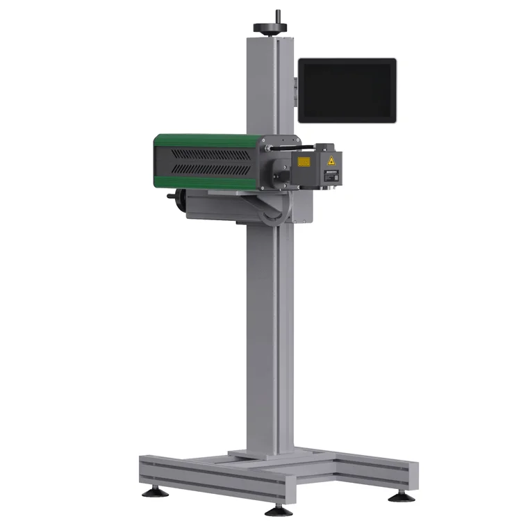 30w Integrated Online CO2 Flying Laser Marking Printing Machine for Food Plastic Bag Product Date Laser Printer