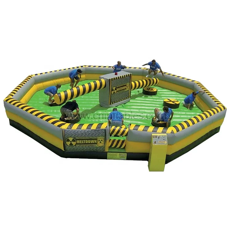 Orient Inflatables popular giant Toxic meltdown mechanical interactive inflatable wipeout action game