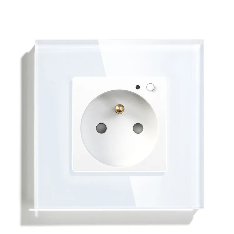 TAWOIA Modern Home Tuya Electronic Smart Wi-Fi Socket 16A French Type Power 2 Pin Smart Socket with Grounding