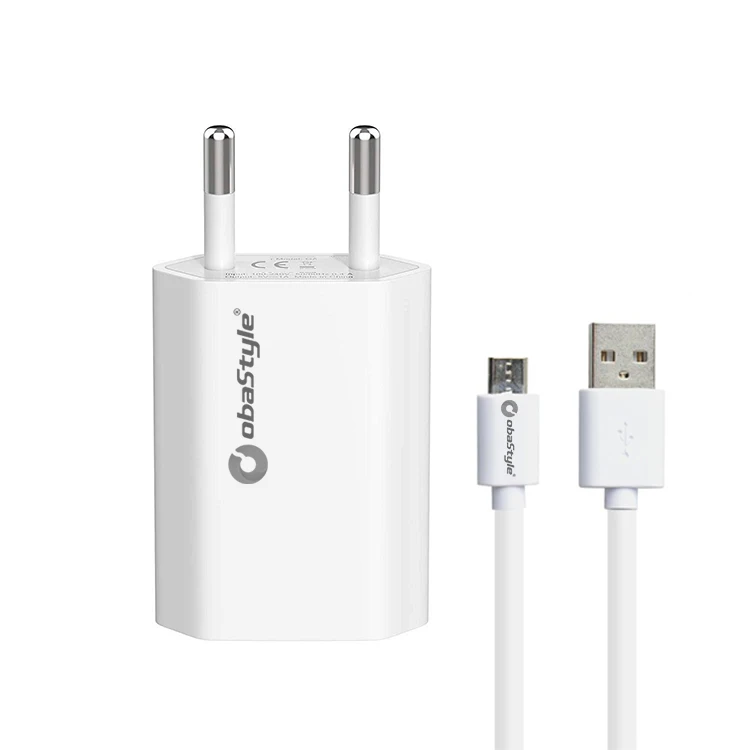 
Wholesale Mobile Phone Universal 5V 1.0A V8 Micro USB Cable USB Travel Wall Charger 