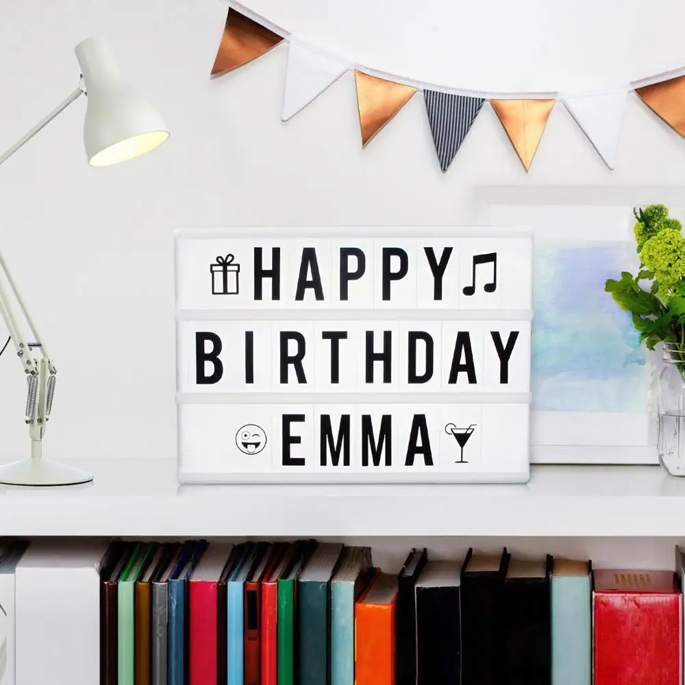 Home Decoration Color Changing led Cinema Light up Box with Letters