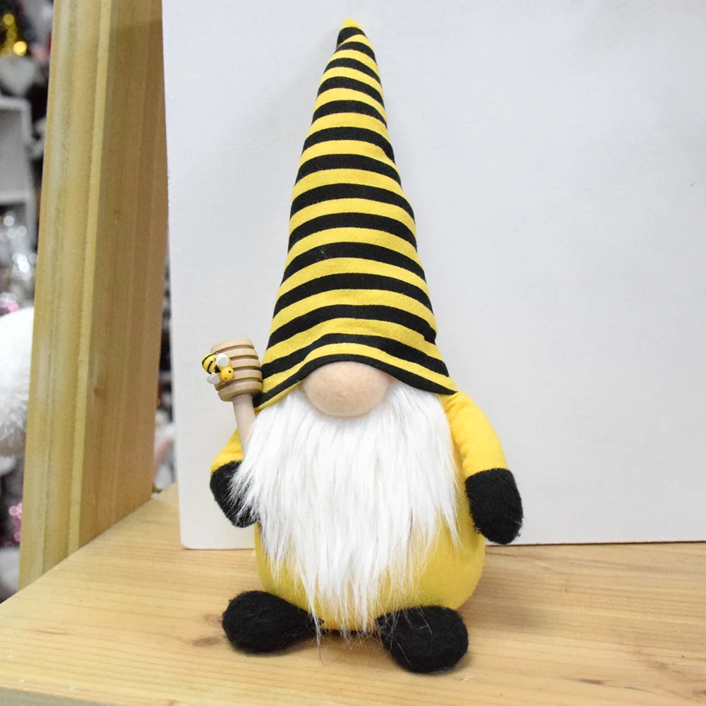 Family Honey Bumble Bee Gnomes Summer Decoration Holiday Yellow Plushy Gnome Fabric Doll Seasonal Ornament Plush Gnomo for Home