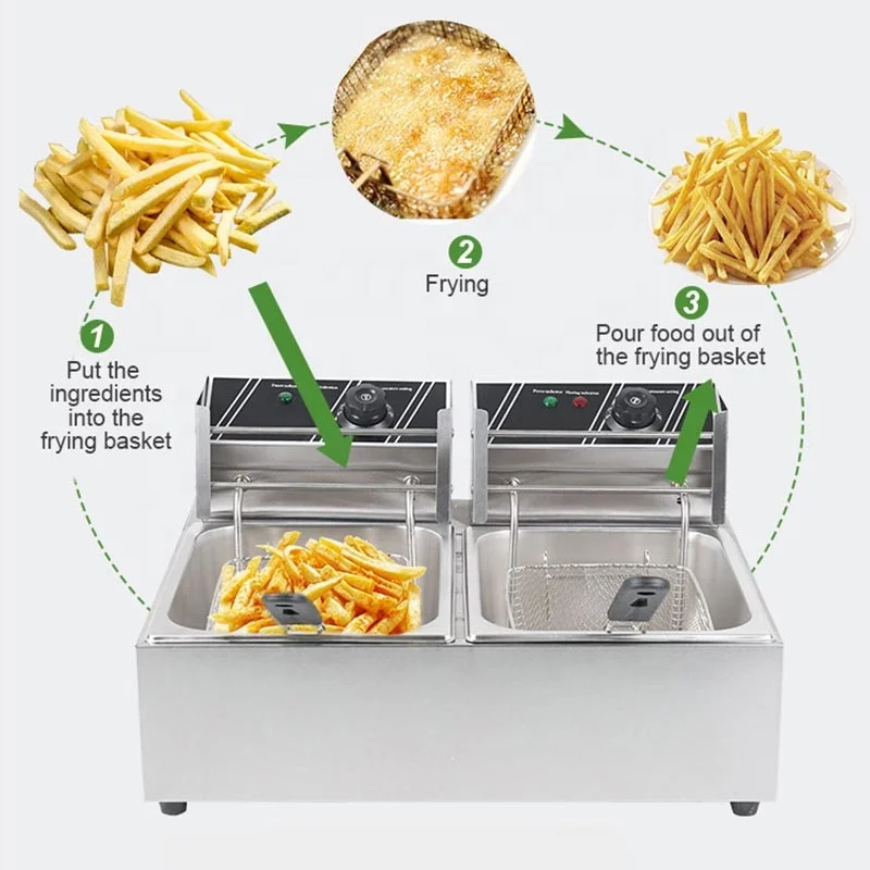 Dip Pommes Commercial Restaurant Funnel Cake Chicken Wing Fryer Air Machine Single Fish and Chip for Cooking