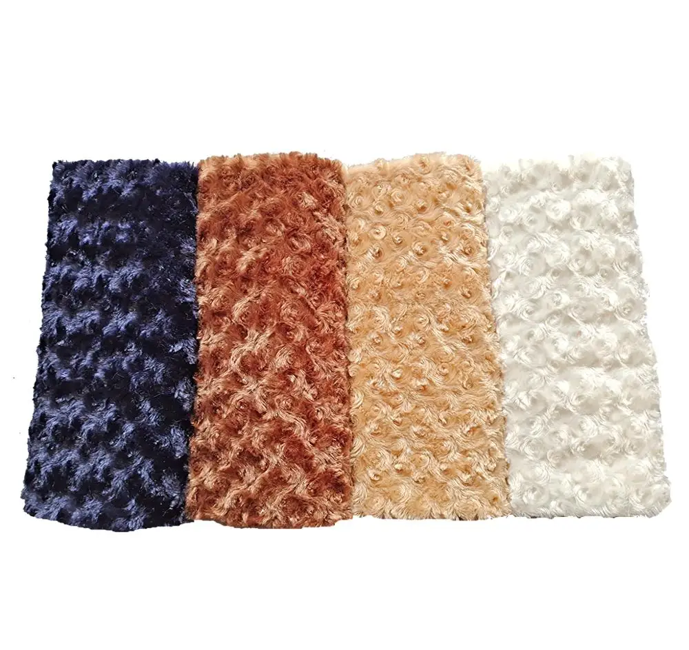 Patterned Fabric and Soft Colorful Plush Toy Fabric for Blanket Embossed Swirl Rose 100% Polyester Fleece Hotel , Home or Pets