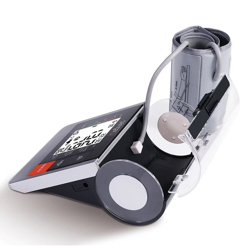 Digital large lcd display fuzzy logic digital upper arm bp machine blood pressure monitor with ecg and voice function