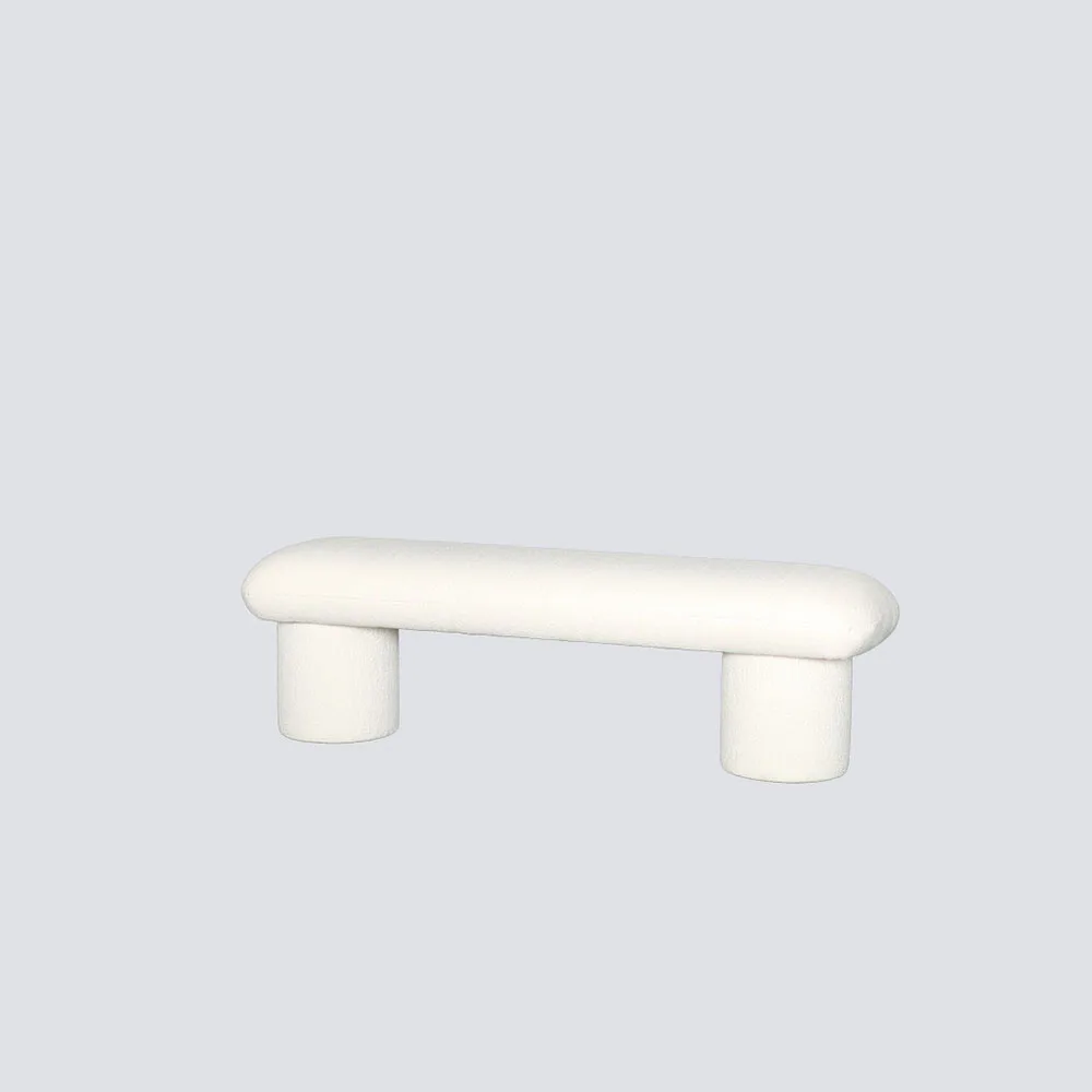 living-room modern bench long ottoman bedroom chair Boucle white Teddy fabric OEM wholesale bedroom chair Nordic lounge bench