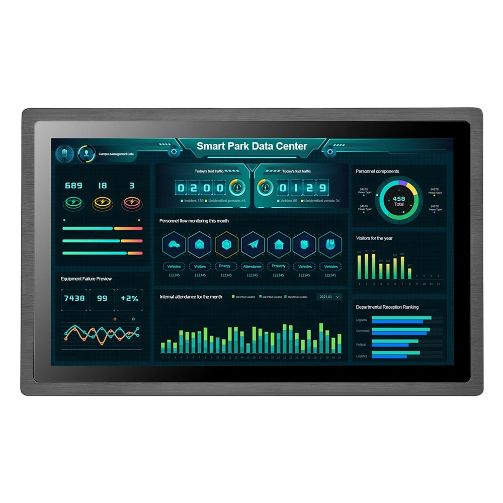 7 8 12 15 23.8 inch 4:3 16:9 High Resolution Industrial Display HD MI Touch Screen TFT LCD Monitor Stock