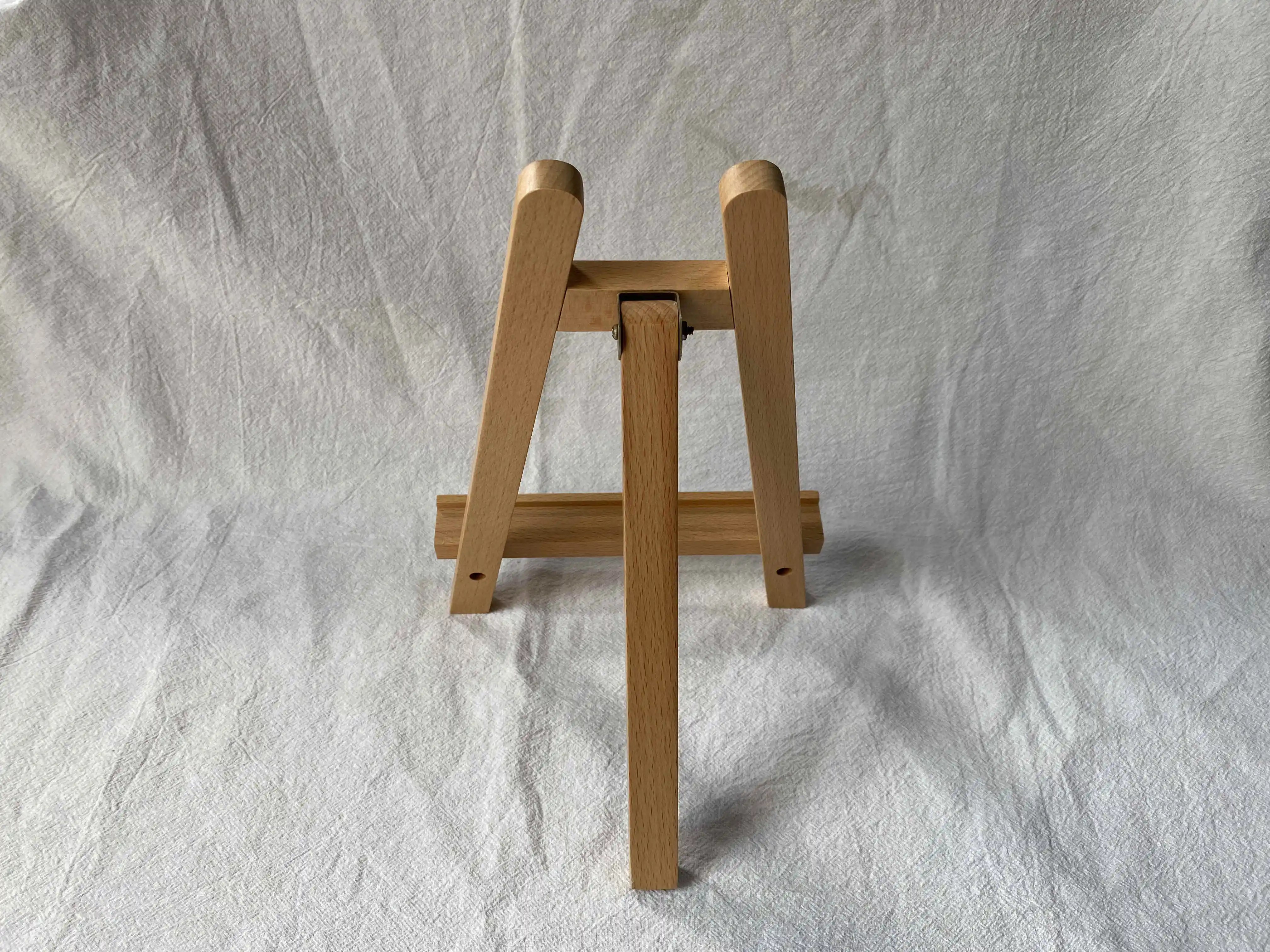 Small Tabletop Display Stand A-Frame Artist Easel - Beechwood Tripod Kids Student Classroom School Painting Party Table Desktop