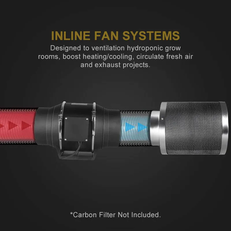 6 Inch Portable Ventilation Exhaust Aif Duct Fan 75W Flexible Duct Small Volume Ducted Fan