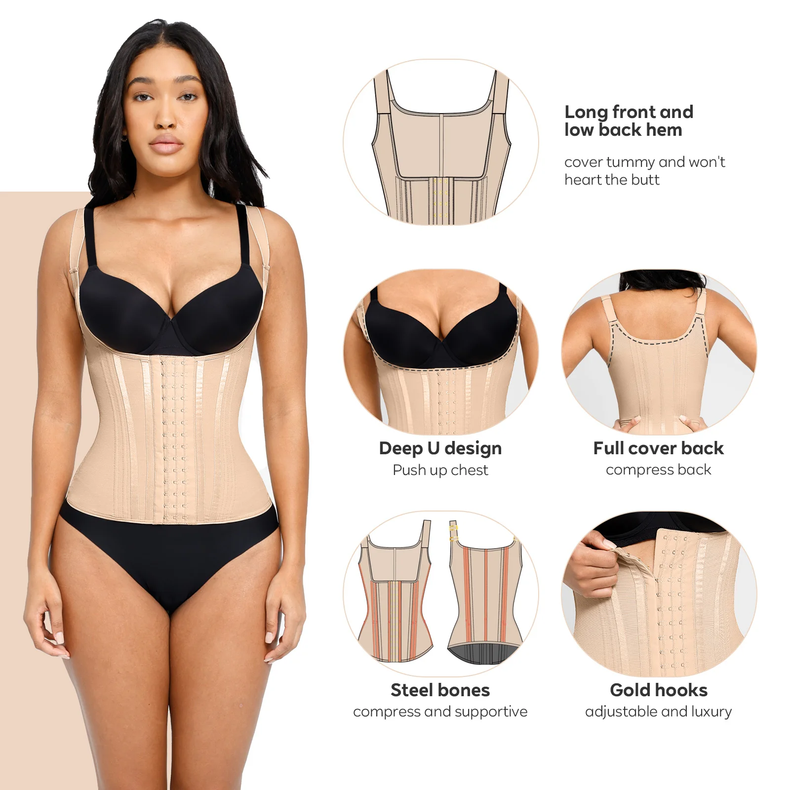 wholesale custom Slimming Latex Sauna Steel bone corset Waist trainer shaper Belt Trimmers waist trainer vest for women