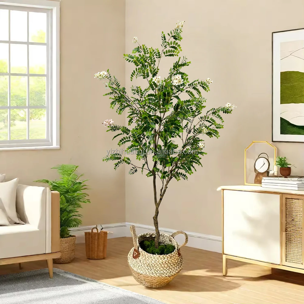 new product faux bonsai tree locust tree decoration pot plants with artificial flowers garden landscape plant artificial plant