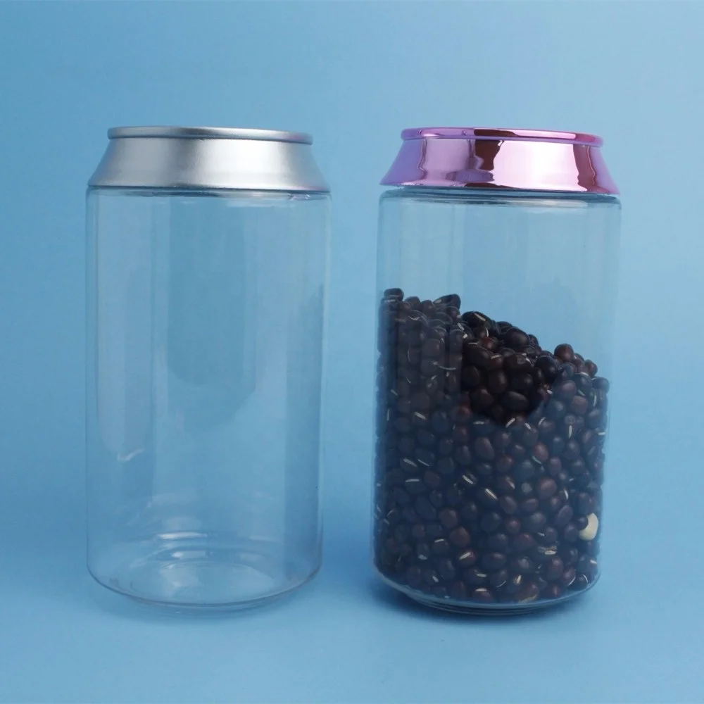 CLear PET Plastic Cookie Candy Can Jar   volume 330ml