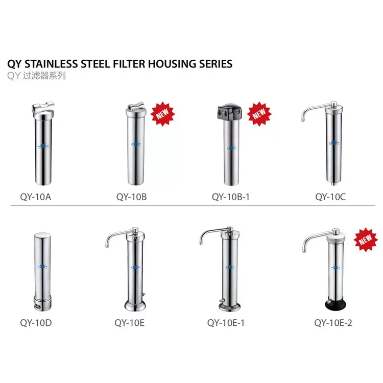 QING YUAN HS2-10T Single Stage Ceramic Filter Stainless Steel Countertop Water Purifier Kitchen Faucet