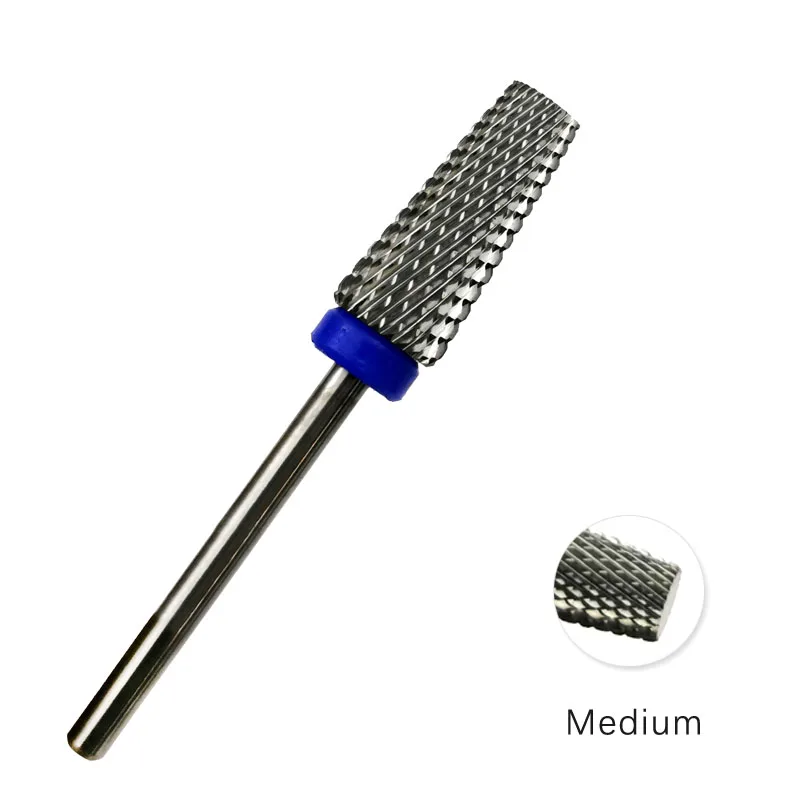 HYTOOS Cross Cut Flat Top Carbide Nail Drill Bit Tapered Milling Cutter For Manicure Electric Drill Accessories