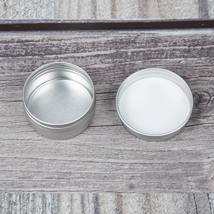 In stock 10ml 10g Silver Empty Cosmetic Metal Tin Can Lip Balm Container Aluminum Jar With Screw Cap
