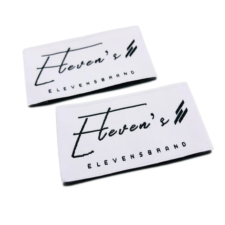 Custom Design Clothes Labels Woven End Fold Clothes Private Label