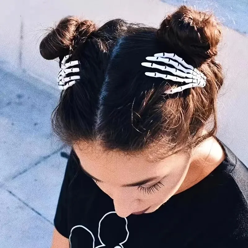 New Fashion Paw Luminous Ghost Hand Halloween Hair Clips Hairpin Halloween Skeleton Claws Hair Clip