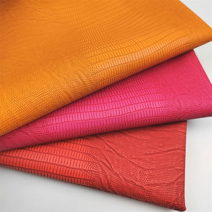 Two Tone colors Lizard Skin snake PVC  Faux Leather Fabric Artificial Leather  for handbags phone cases Pack waterproof