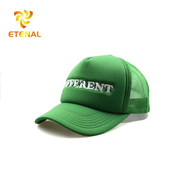 Manufacture Custom Adjustable Polyester Foam Trucker Hats Embroidered Unisex Breathable Mesh Cap