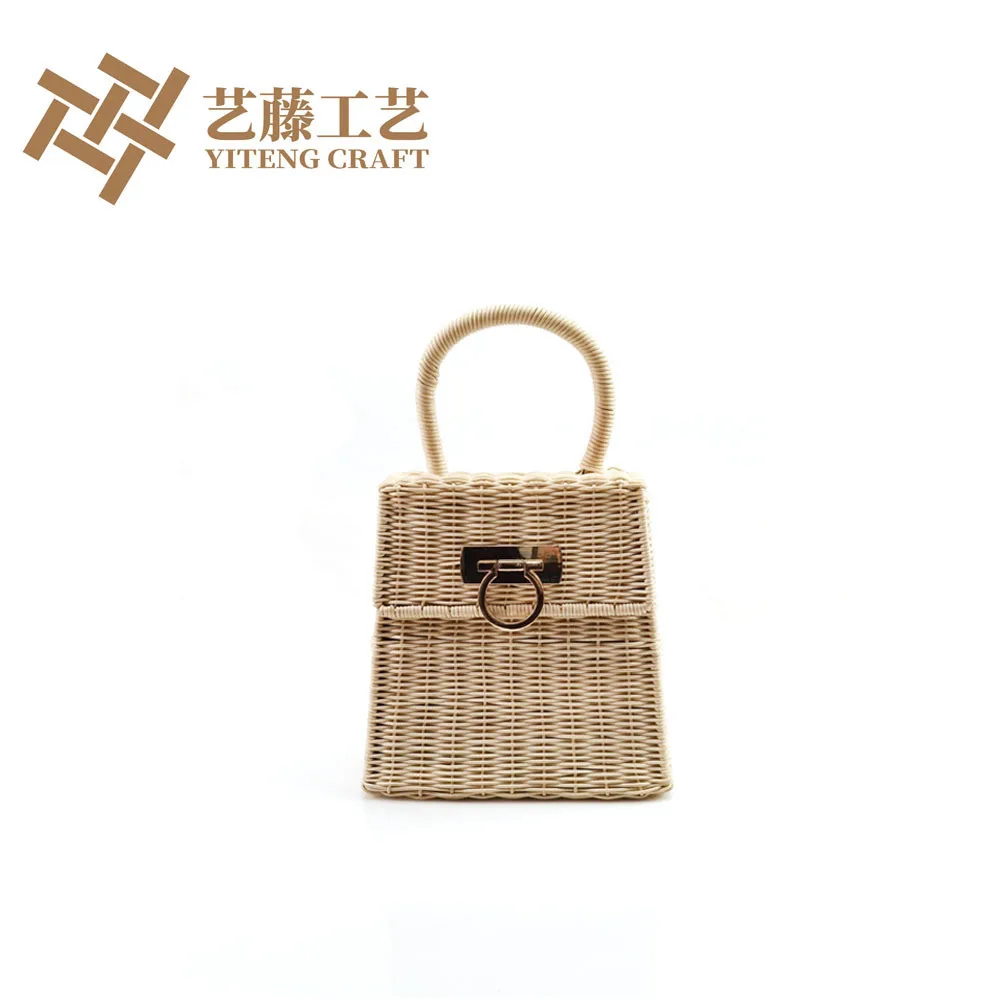 OEM ODM Sac A Main En Rotin Femme De Plage Bolsa Feminina Bali Woven Women Ladies Vintage Mini Rattan Beach Tote Bags Handbags