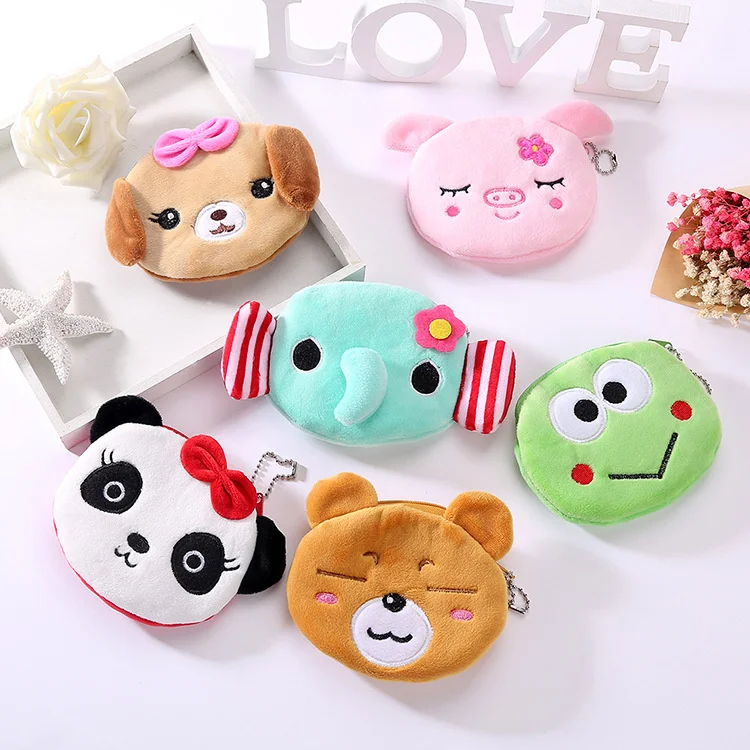 Korean Plush Cute Coin Purse Female Cartoon Key Change Bag Small Coin Purse
