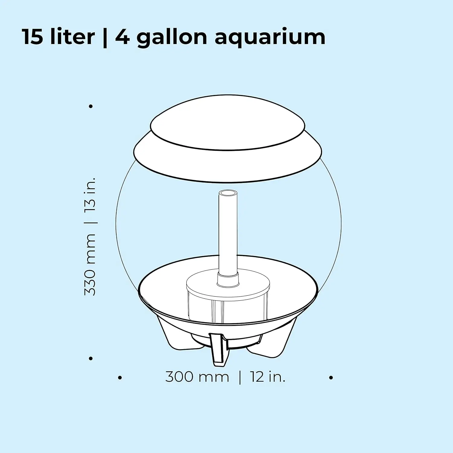New Design Modern Transparent Acrylic Marine Aquarium Fish tank 4-Gallon With Lid