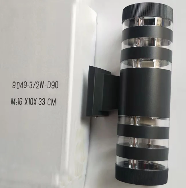 Top sales outdoor Garden wall Light Lamp E27 Glass Waterproof Wall Lights (9049-3/1W-D90)