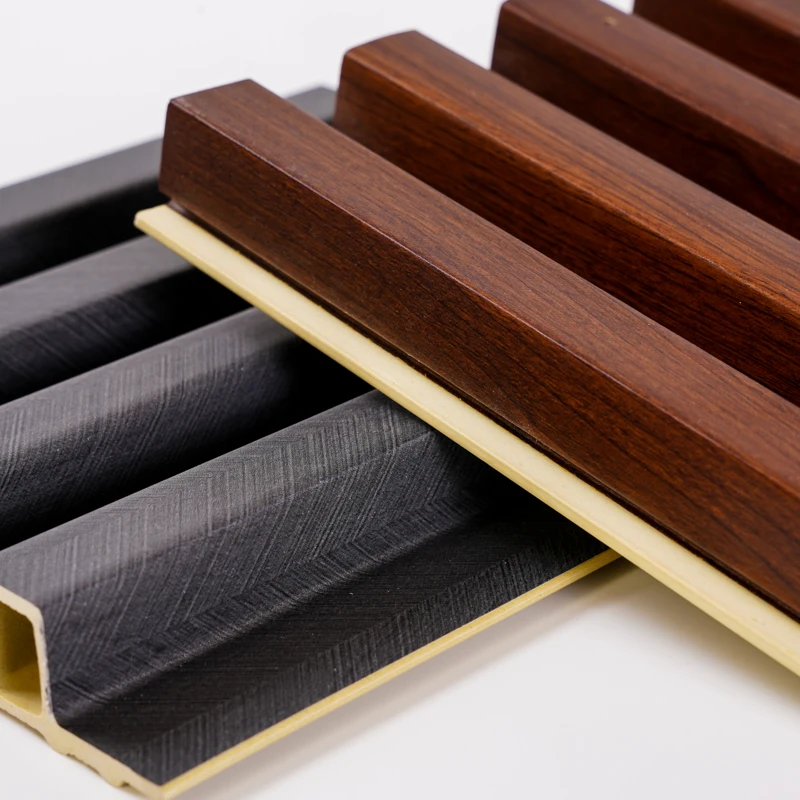 Wholesale Waterproof 3D Wooden Grain PVC WPC Fluted Indoor Wall Panel