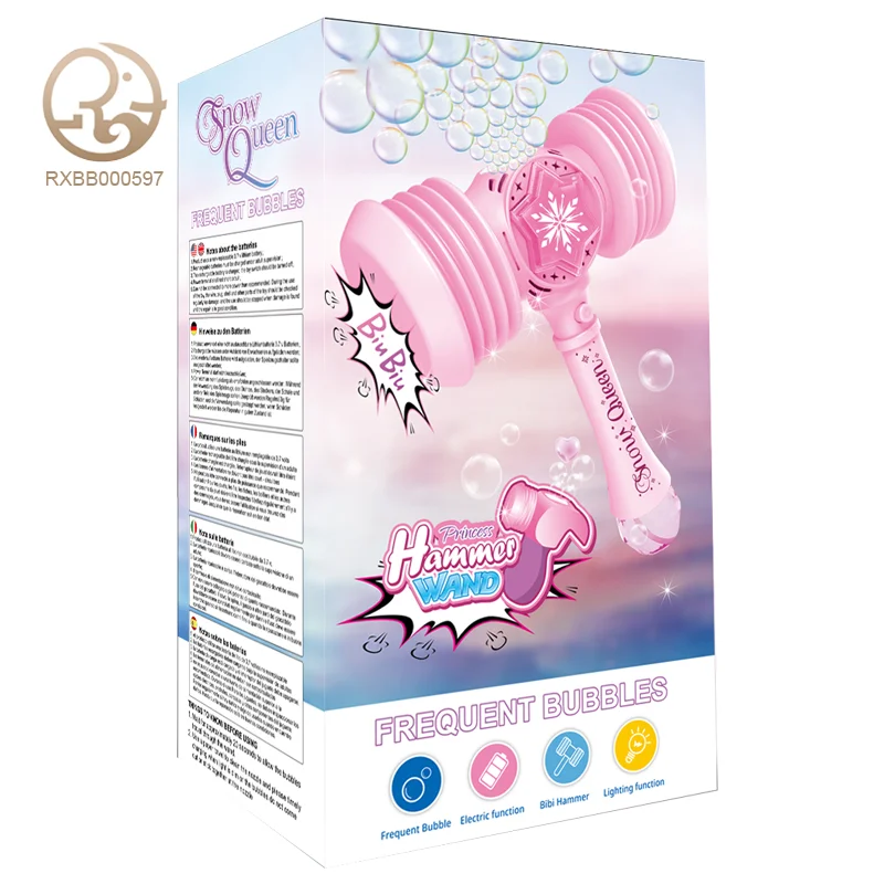 Mini small LED Outdoor girl princess light up electric automatic bubble wand  stick plastic magic bubble glow stick with light