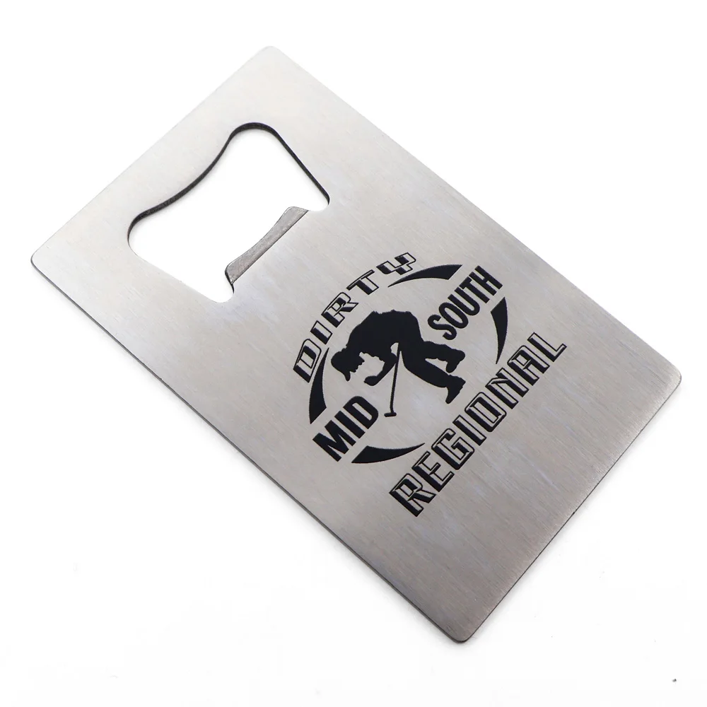 Custom Bottle Opener Engraved Laser Logo Black Bar Blade Flat Beer Opener Stainless Steel Sublimation Blank Bottle Opener Blanks