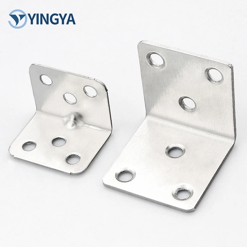 Stainless Steel Right Angle L-Shape Bracket Fastener Corner Code Fitting Connector for Wooden Shelf Furniture Hardware