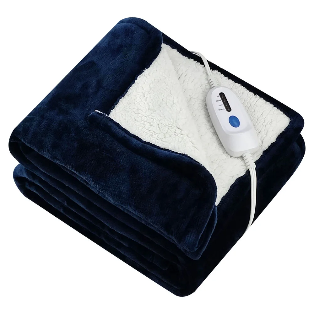 Custom Autumn Winter Super Soft Comfortable Luxurious Heating Plush Blankets Throw Size LED Controller Heated Electric Blanket