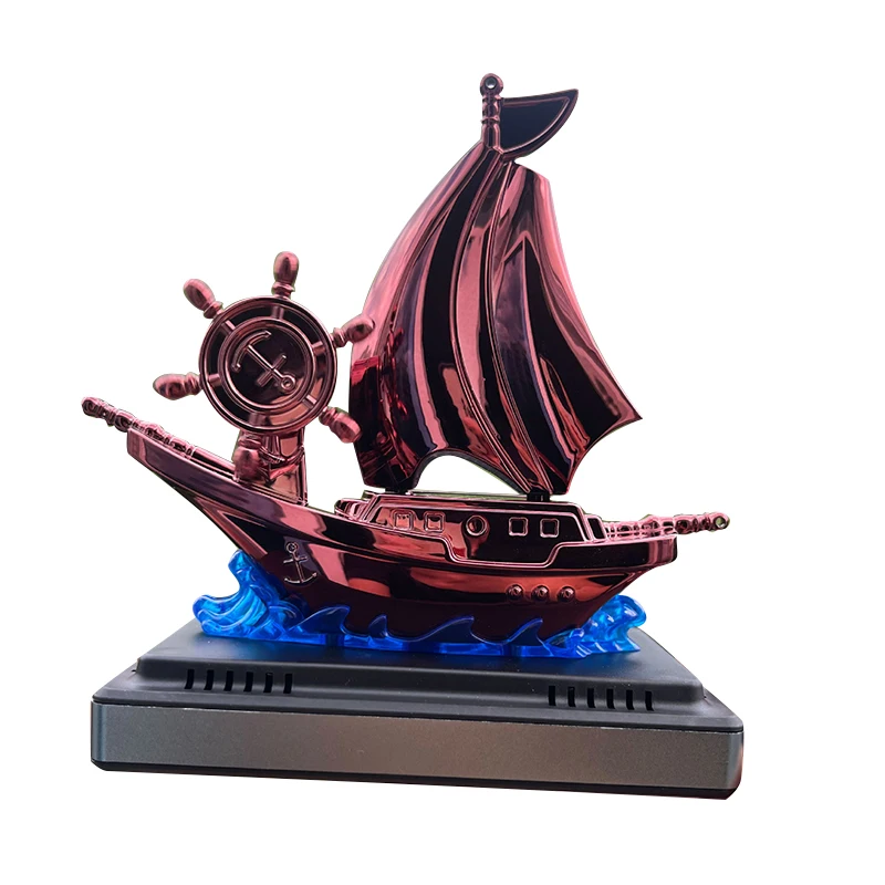 New Solar Car Air Fresheners Auto Dashboard Boat Shape Design Car Perfume Fragrance Diffuser Car Odor