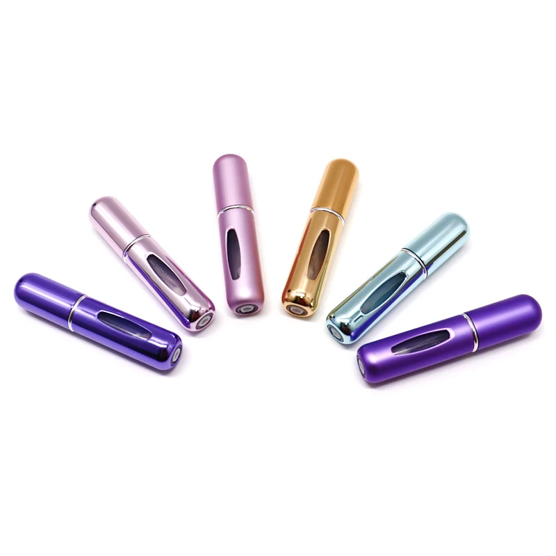Bottom Filling 8ml 5ml Mini Perfume Atomizer Refillable Perfume Bottles Travel Sized Aluminum Perfume Atomizer Spray Bottle