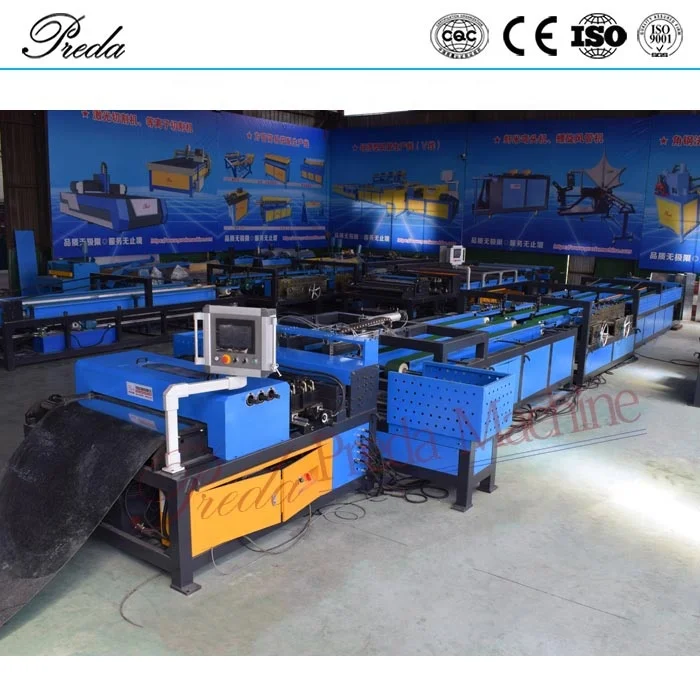 European standard tube making machine with 4 coil cradles decoiler auto duct production line 5 auto line 6