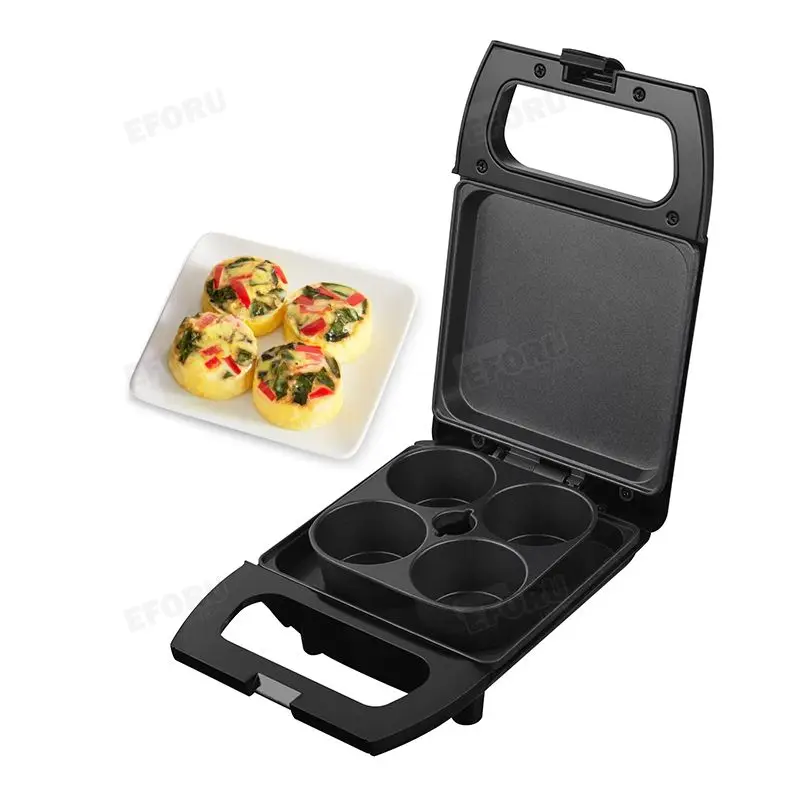 Customization Egg Bite Maker Machine with 4 Silicone Molds Grilled Cheese Maker Mini Griddle