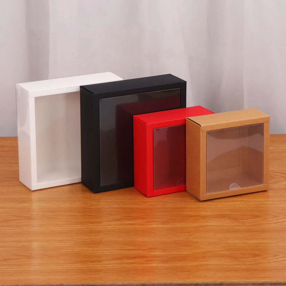 IMEE IMEE Luxury Gold Red White  Fancy Cookie Chocolate Candy Cake Bakery Packaging Gift Box with Clear PVC Lid