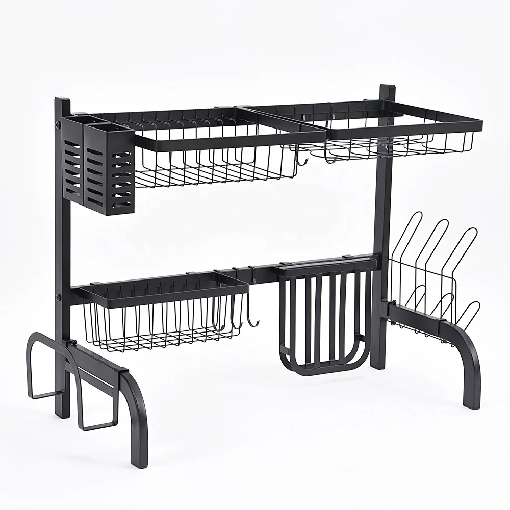 WIREKING 65CM Kitchen Racks and Holders Over Sink Dish Drying Rack with Large Capacity Folding Rack for Kitchen Organization