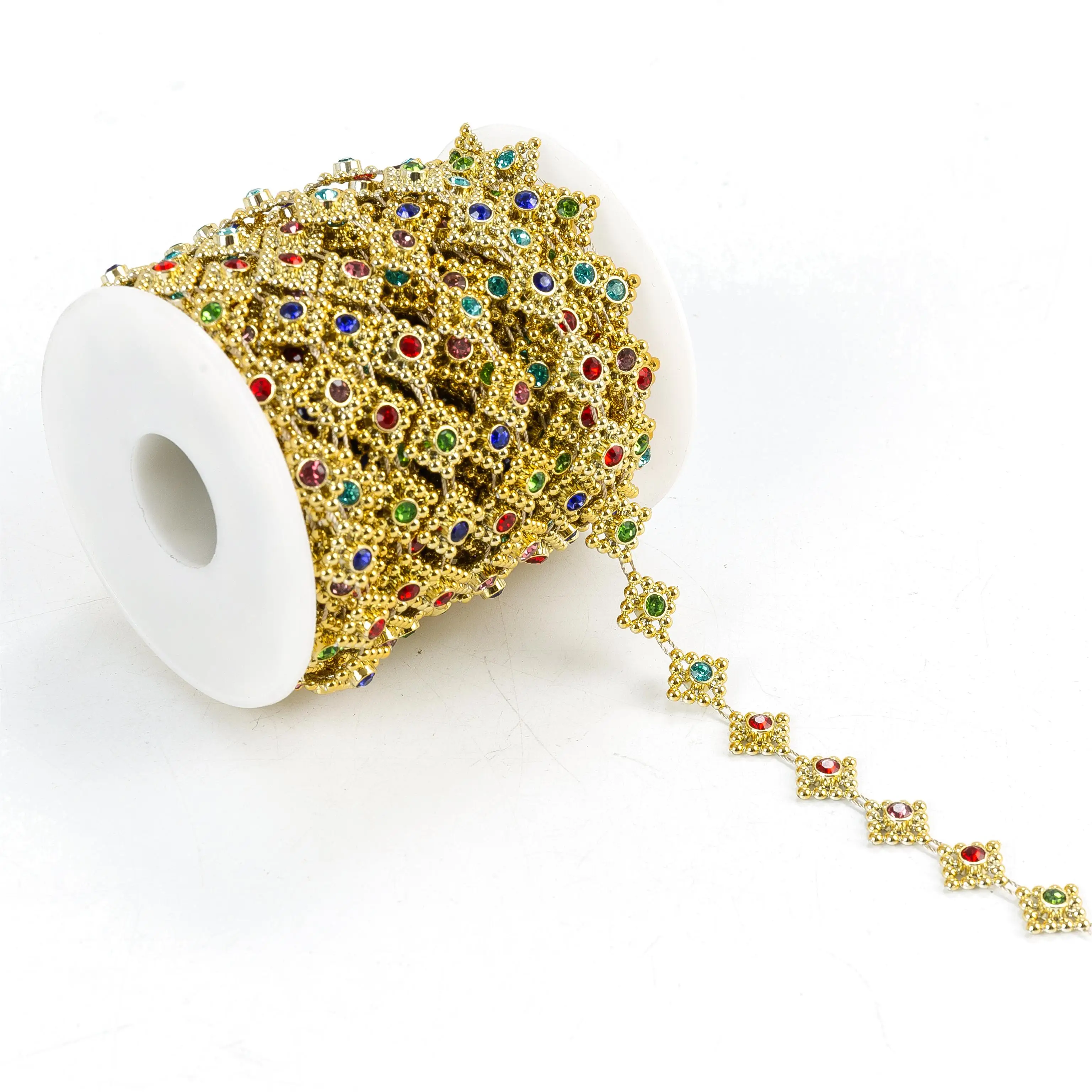 Wholesale Crystal Rhinestone Chain Trimming Bridal Sash Rhinestone Trim Applique Wedding Belt Garment Accessories